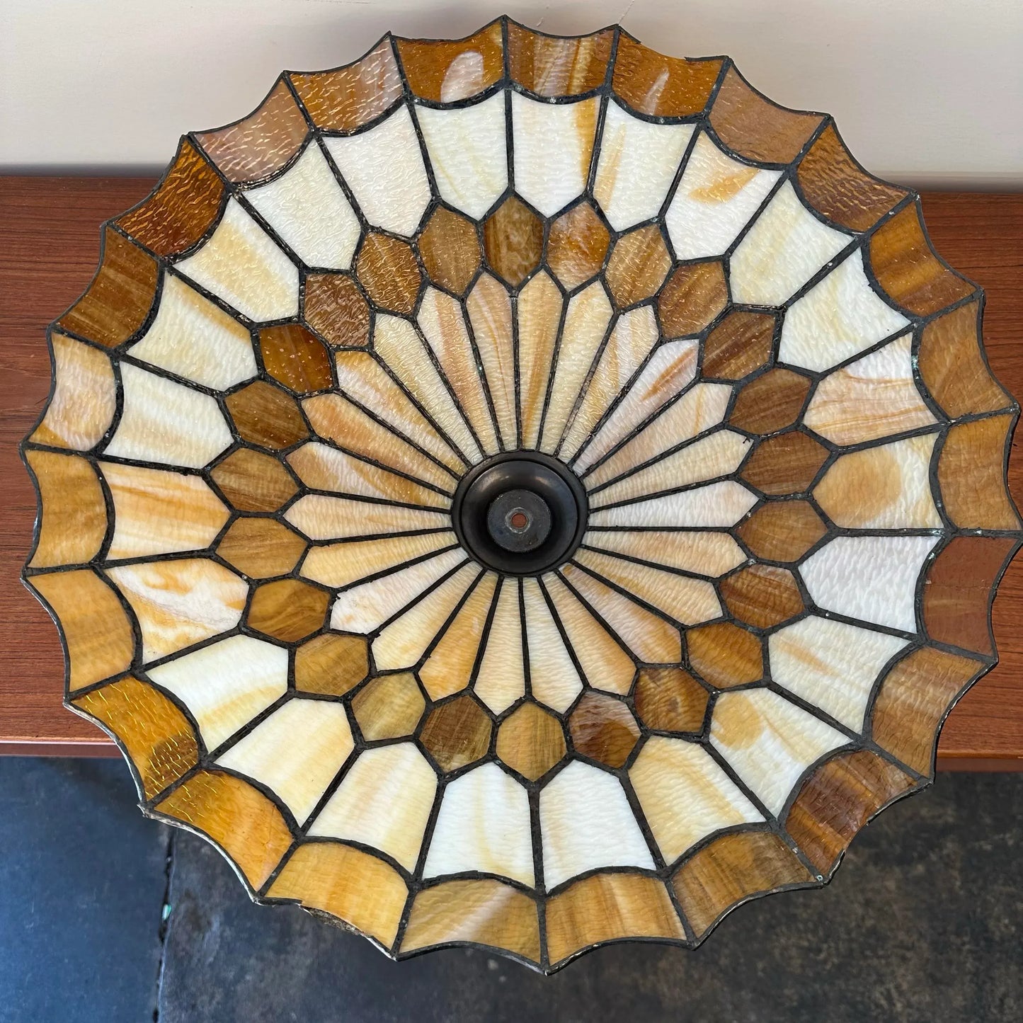 Antique Stained Glass Tiffany Style Table Lamp