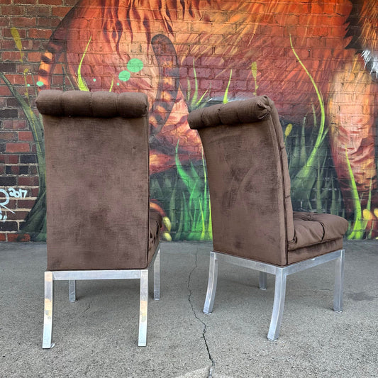 Set of Six Vintage Dia Style Dining Chairs Mid Century Modern Aluminum