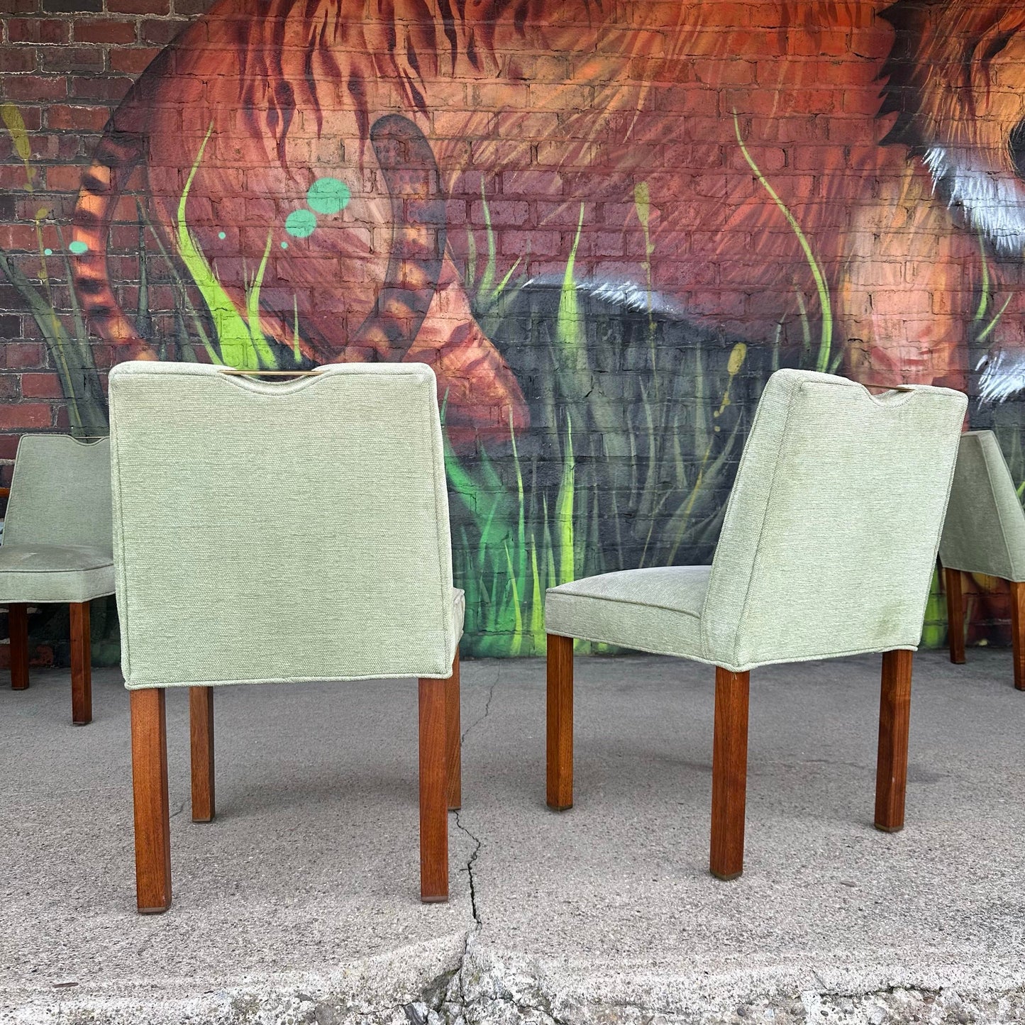 Set of 12 Edward Wormley for Dunbar With Brass Handles and Brass Feet