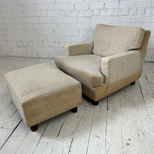 Mid Century Modern Lounge Chair With Ottoman Selig Needs Recovered