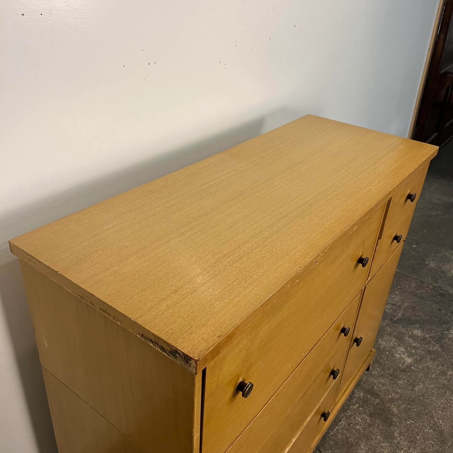 Tall Robsjohn Gibbings for Widdicomb Chest With Secretary Desk