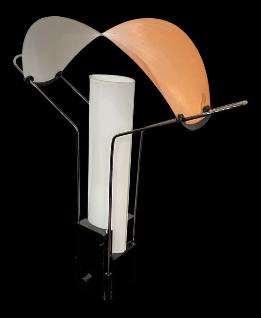 Italian Vintage Copper and Glass Table Lamp by Arteluce Palio