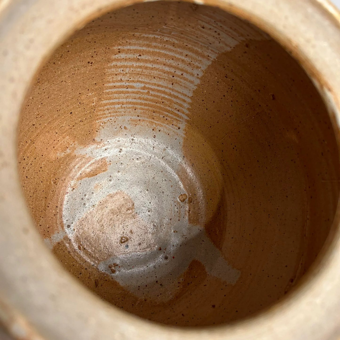 Large Lidded Ceramic Glazed Jar