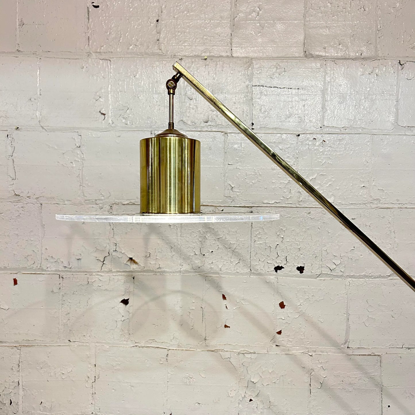 Achille Castiglioni Italian Floor Lamp Brass Marble Lucite