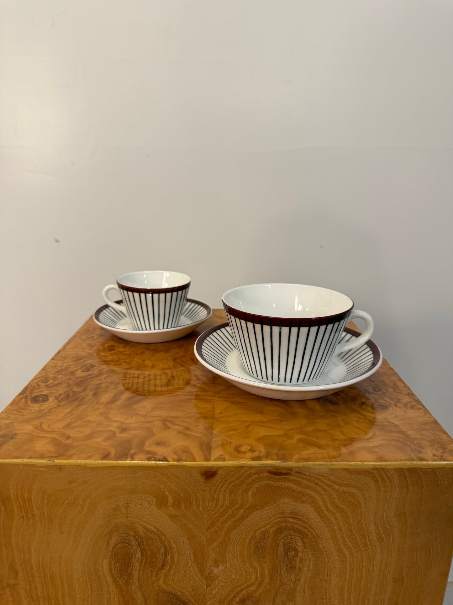 Stig Lindberg "Spisa Ribb" Coffee Cup With Saucer Gustavsberg Sweden