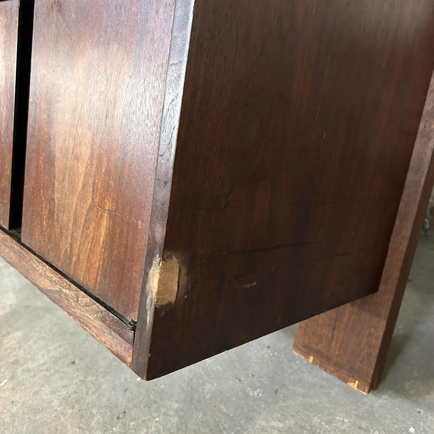 Craftsmen Queen Size Headboard With Floating Nightstands Walnut Curved