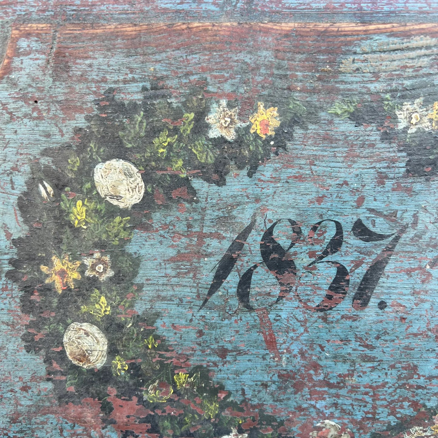 Antique Wooden Chest From 1837