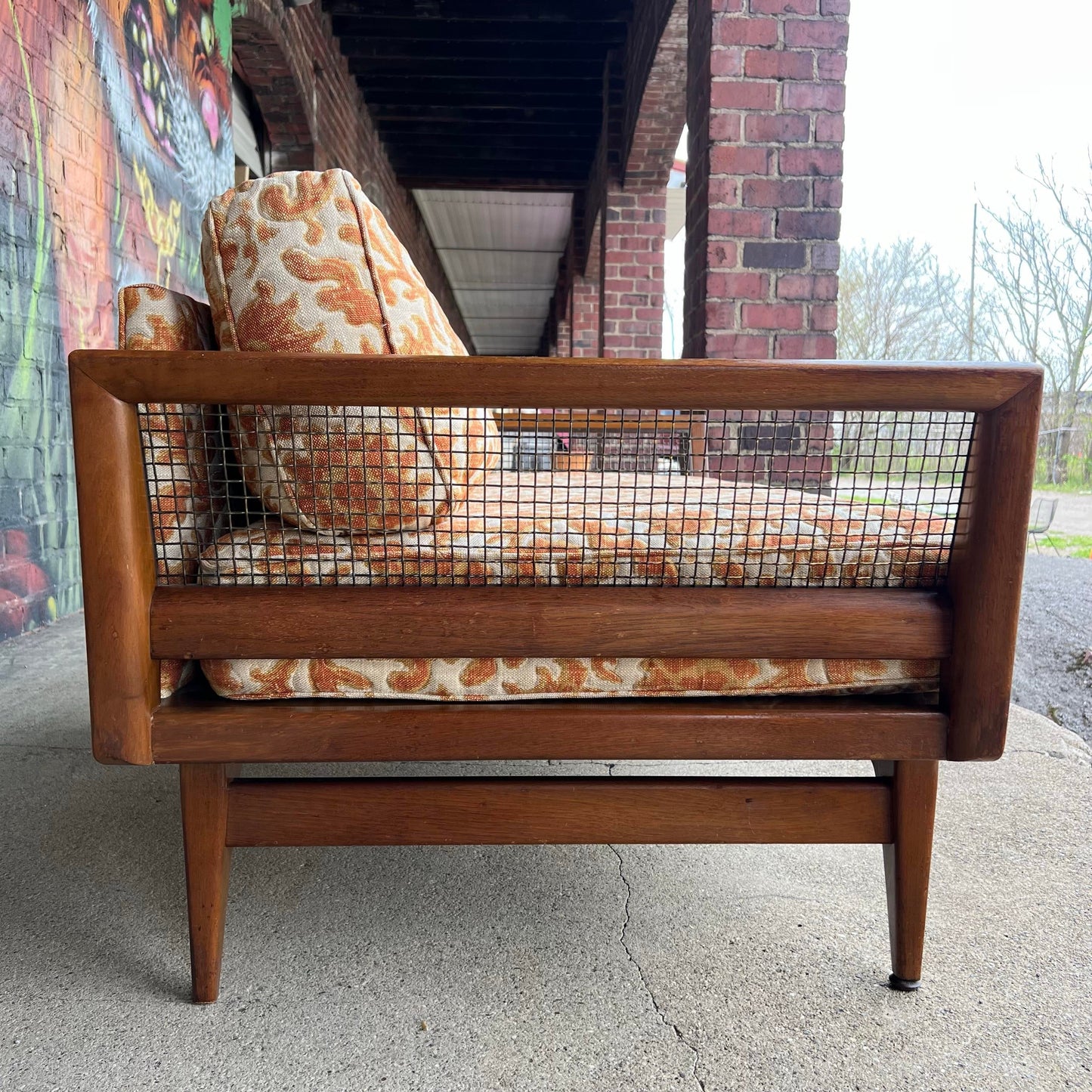 Mid Century Modern Bertha Schaeffer Sofa for Singer & Sons Loveseat