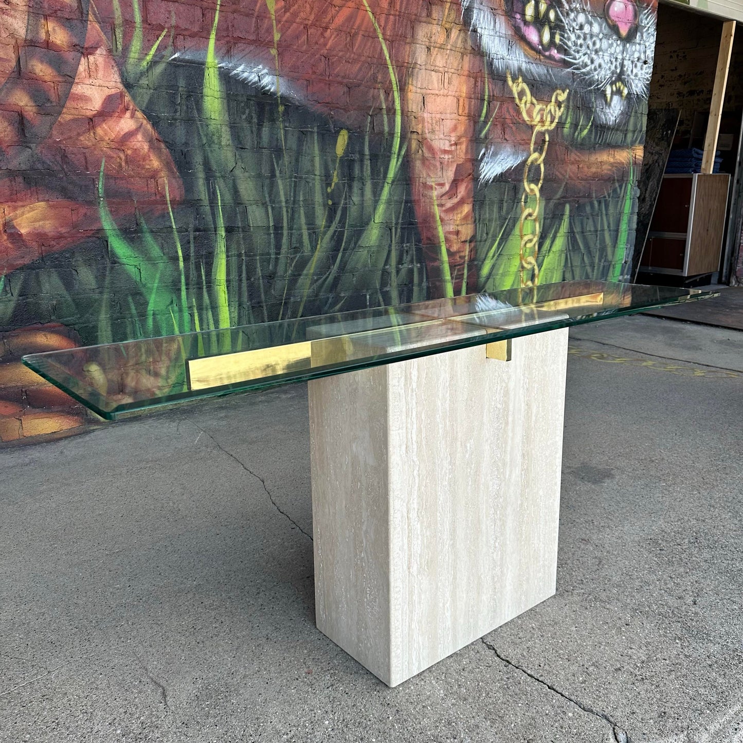 Artedi Marble and Brass Console Table