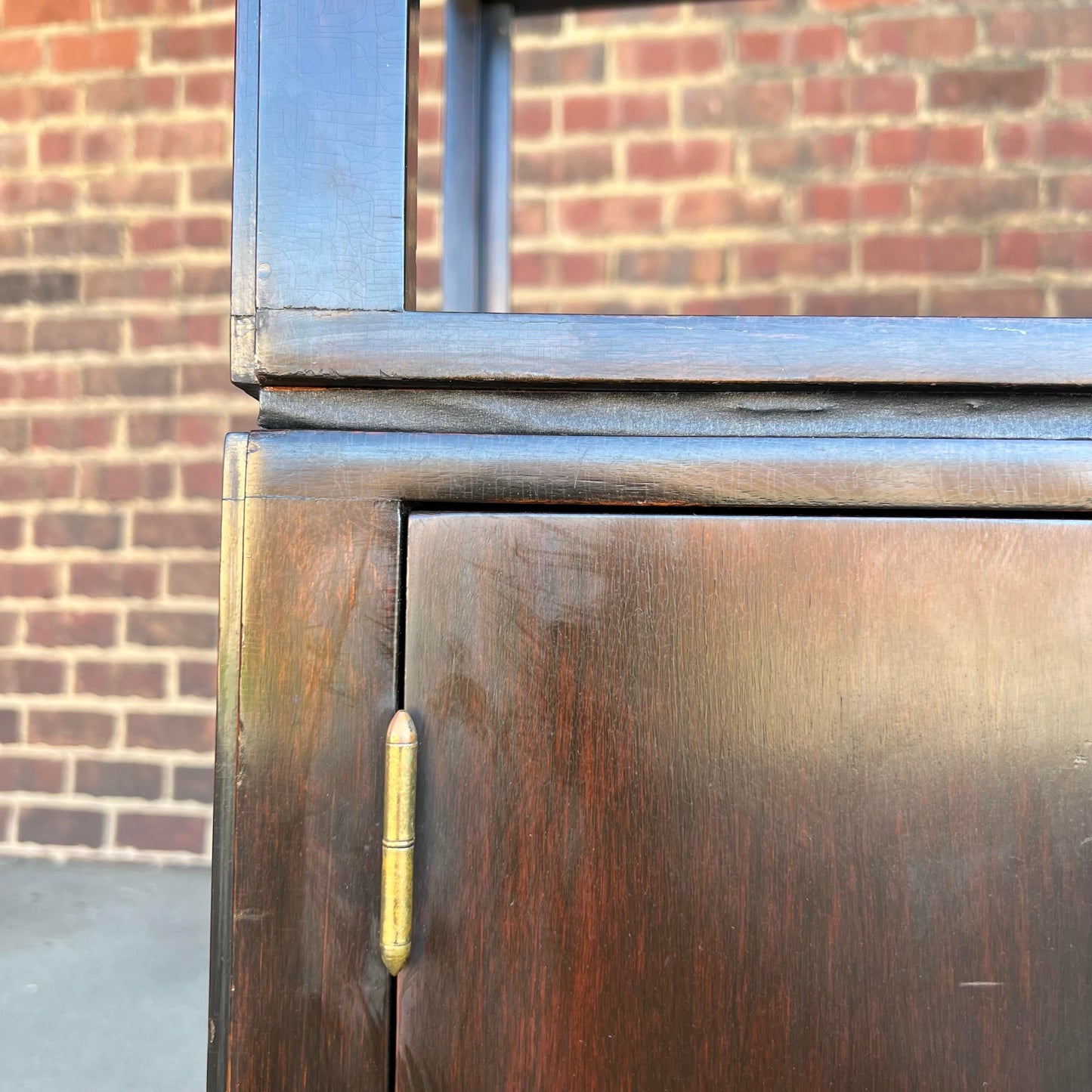 Edward Wormley for Dunbar Display Wall Unit Shelving Glass Brass