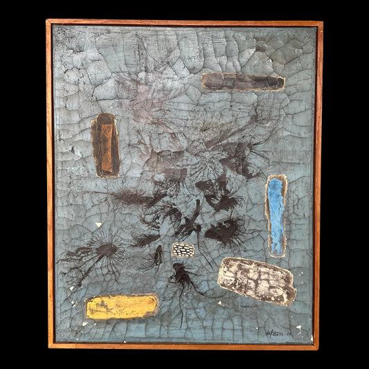 1956 Joseph (Jef) Banc Abstract Mixed Media Painting