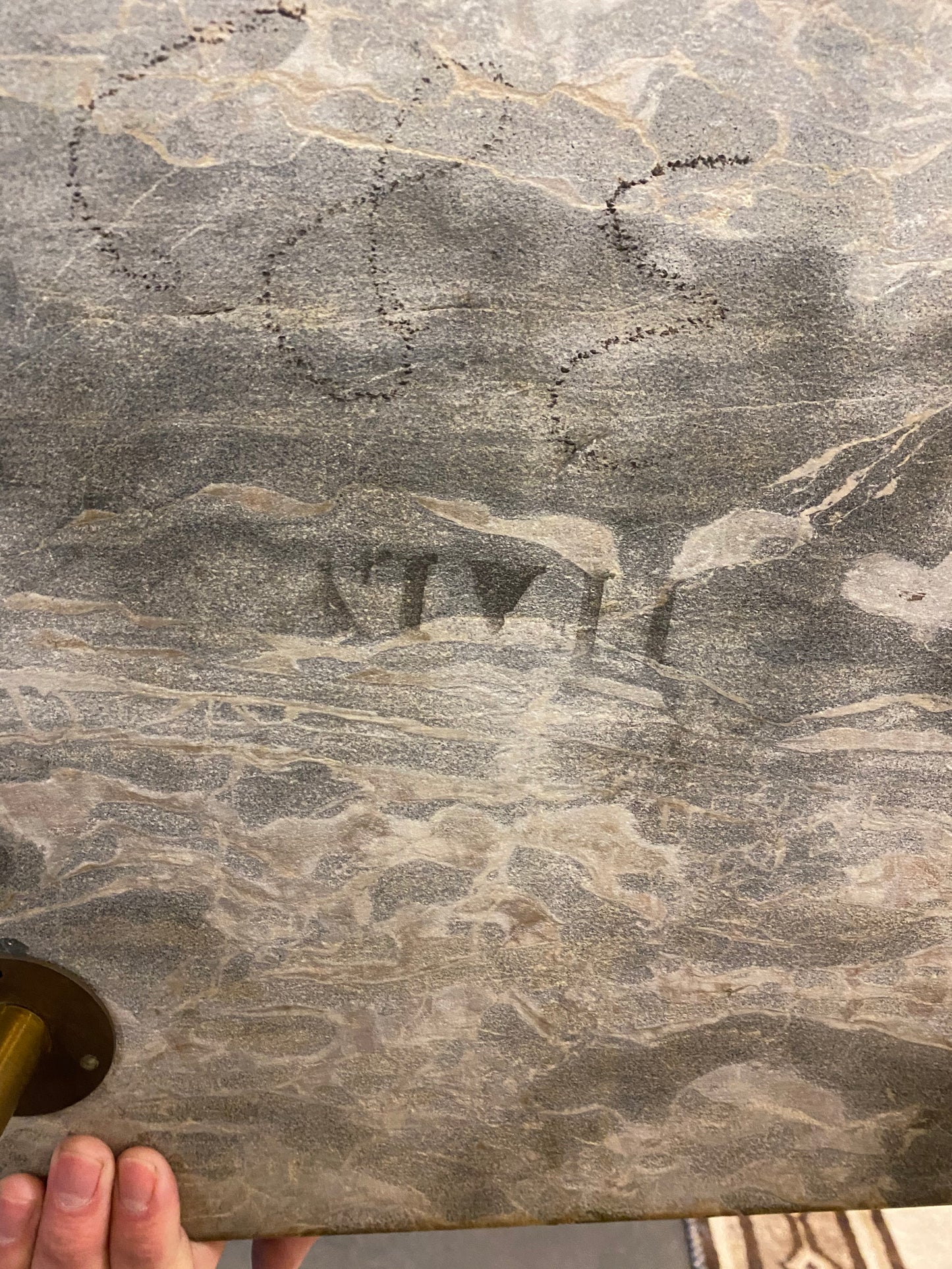 1960s Mid-Century Modern Black Marble Coffee Table