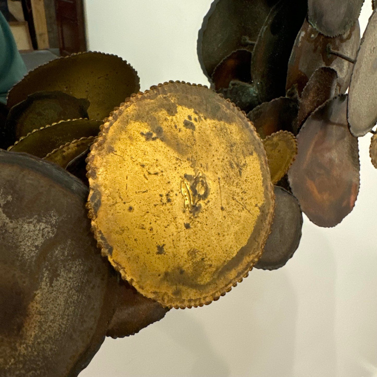 Curtis Jere Brutalist Mixed Metals Raindrops Mirror