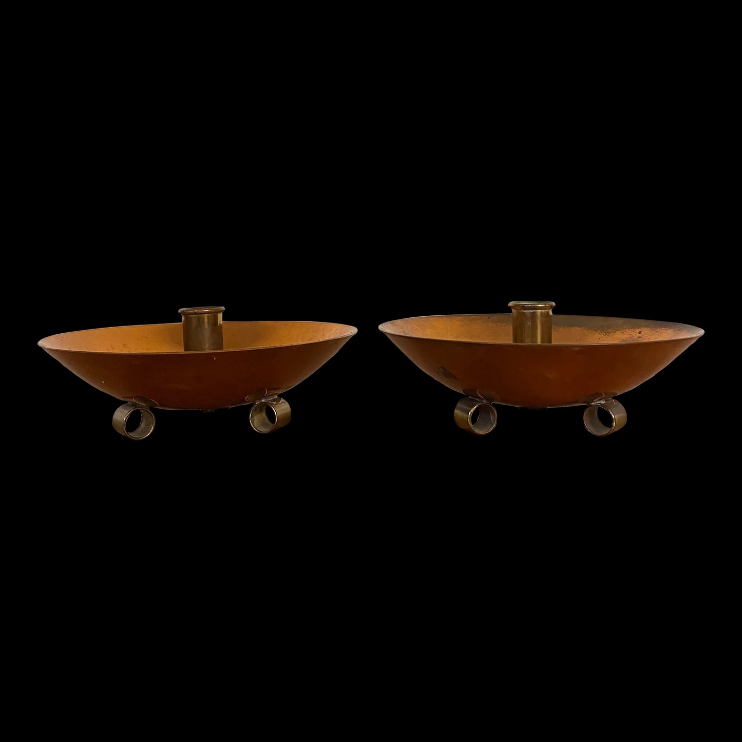 Bernie Cooper Copper Candle Holders Signed Mid Century