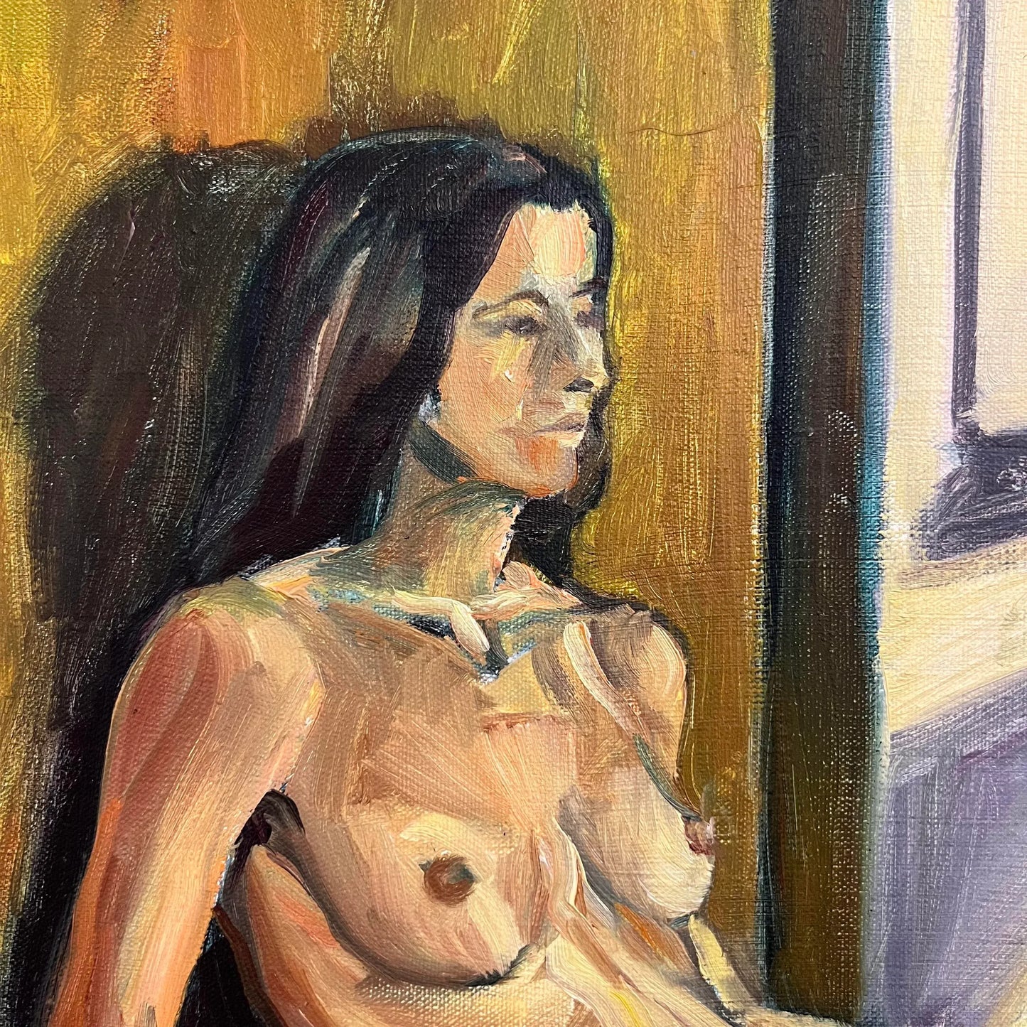 Mid Century Nude Portrait Painting