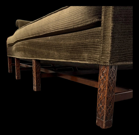 Antique English Chippendale Style Camelback Sofa