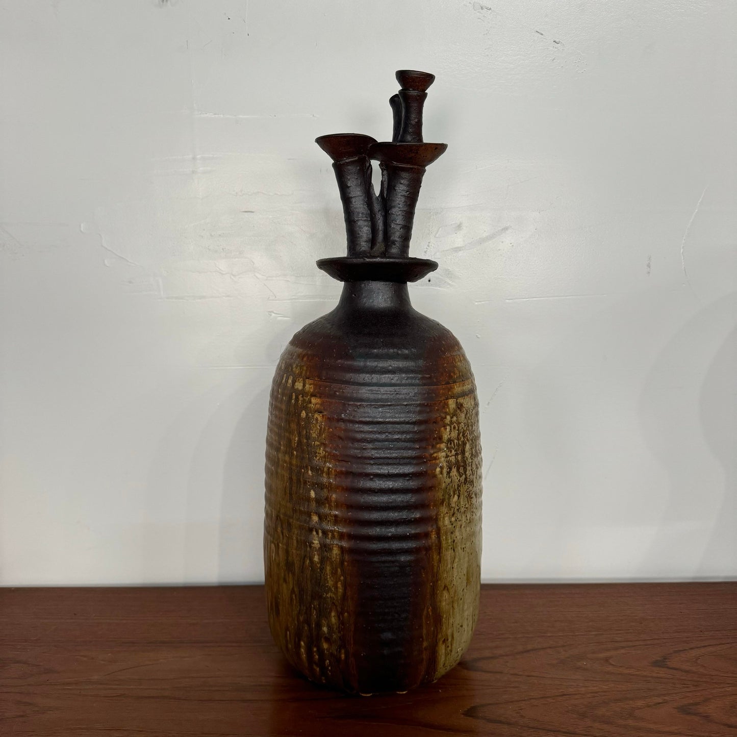 Large Studio Ceramic Vessel Midcentury Floor Vase Art