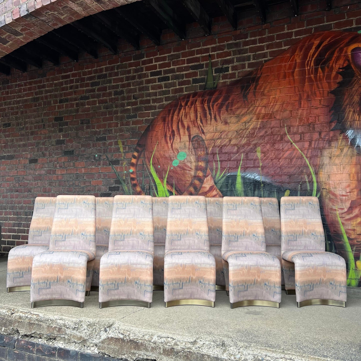 Design Institute of America Vintage Set of 10 Tall Back Post Modern Dining Chairs