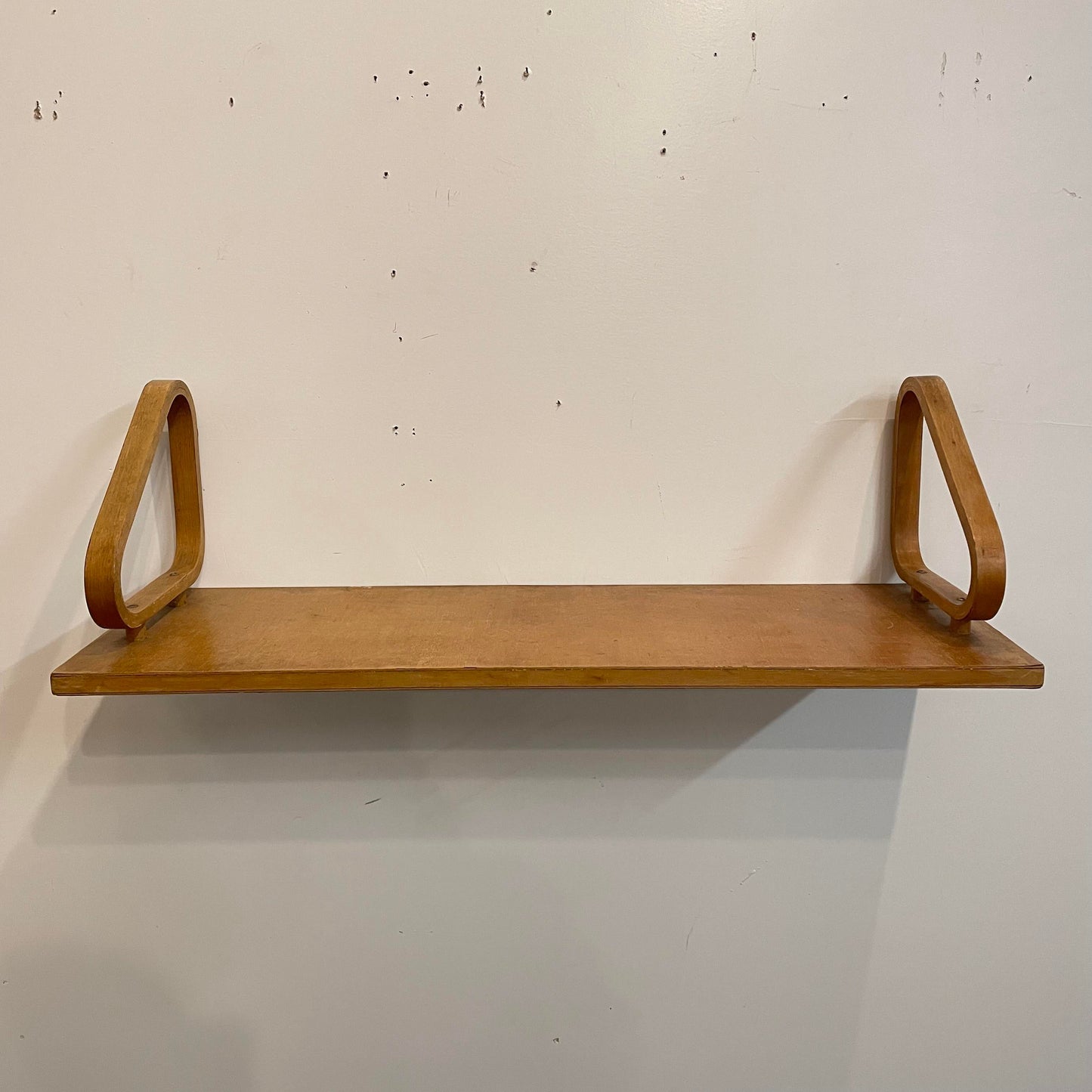 Mid 20th Century Vintage Mid-Century Modern Alvar Aalto Designed Wall Shelf Birds Eye Maple Bent Wood