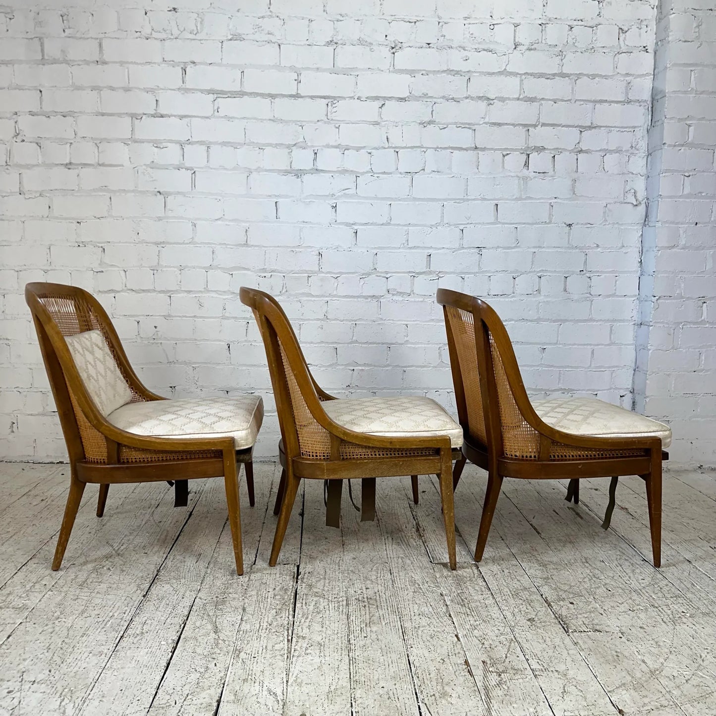 Set of 3 Harvey Probber Caned 'Gondola' Side Chairs