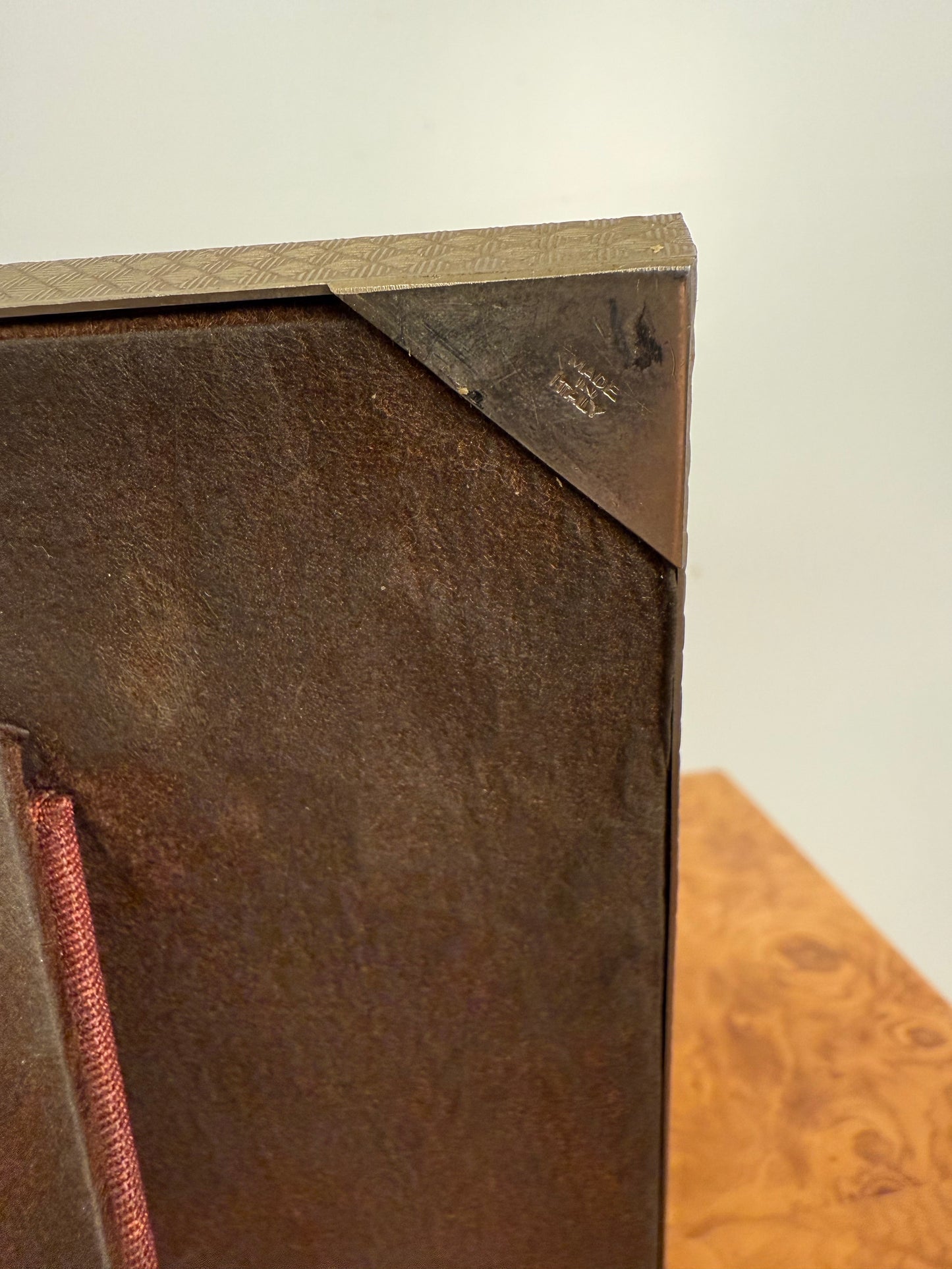 Cartier Made in Italy Vintage Gilt Brass Woven Basket Weave Picture Frame