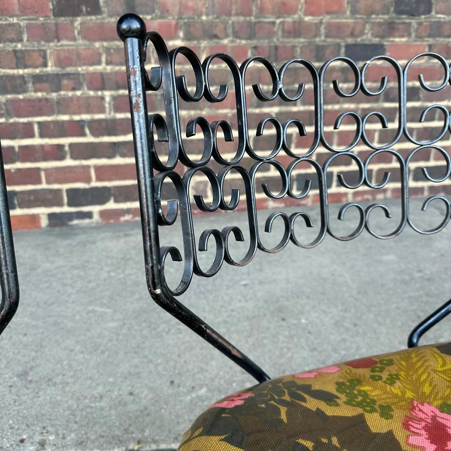 Arthur Umamoff Iron and Glass Dining Table 4 Chairs