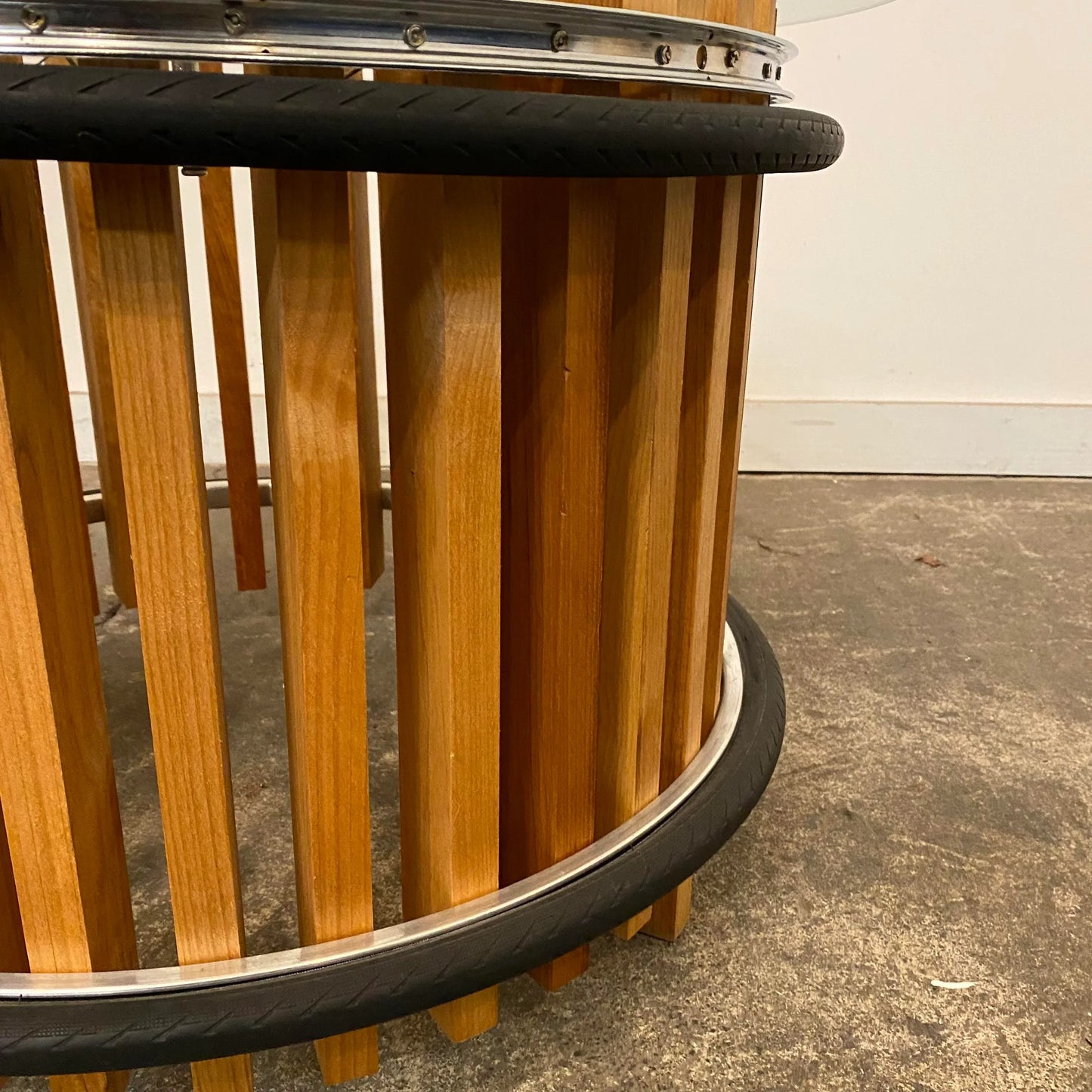 Studio Made Round Bicycle Wheel Table by K. Griesen