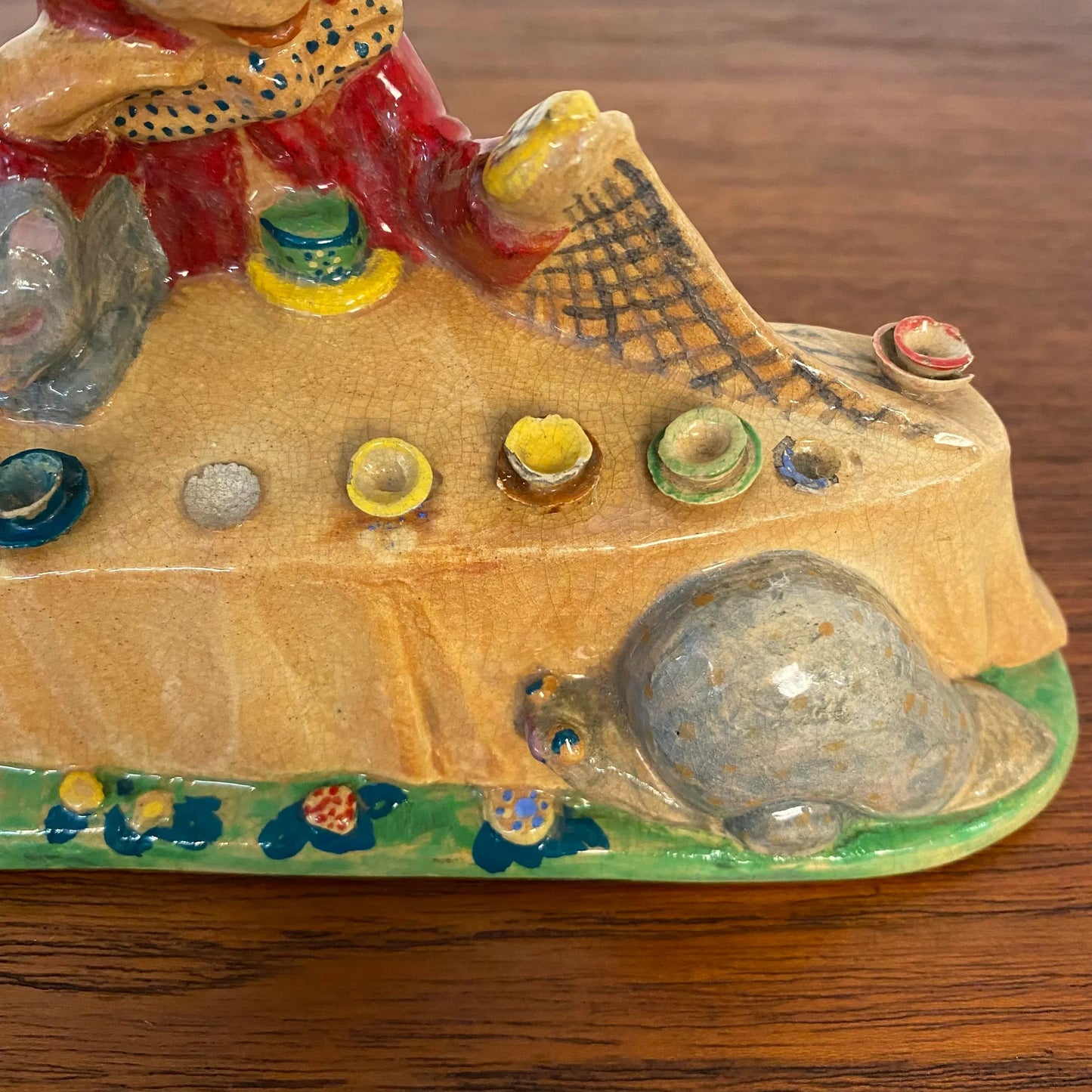 Ceramic Sculpture by Edris Eckhardt “Mad Hatter’s Tea Party” Alice in Wonderland