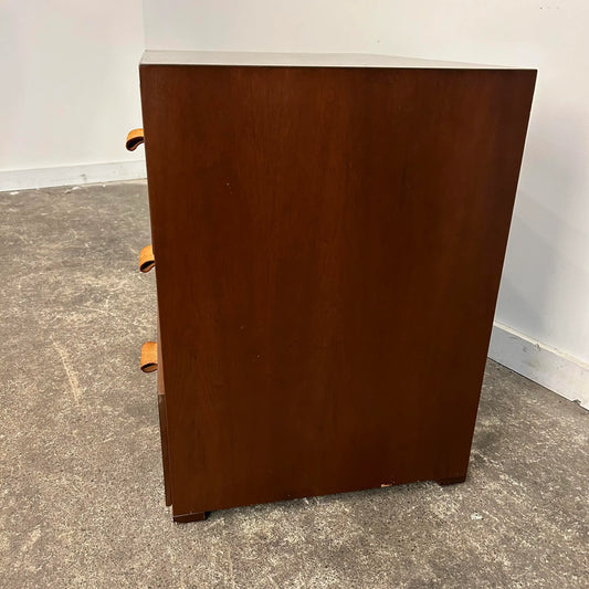Mid Century Modern Chest of Drawers With Leather Pulls