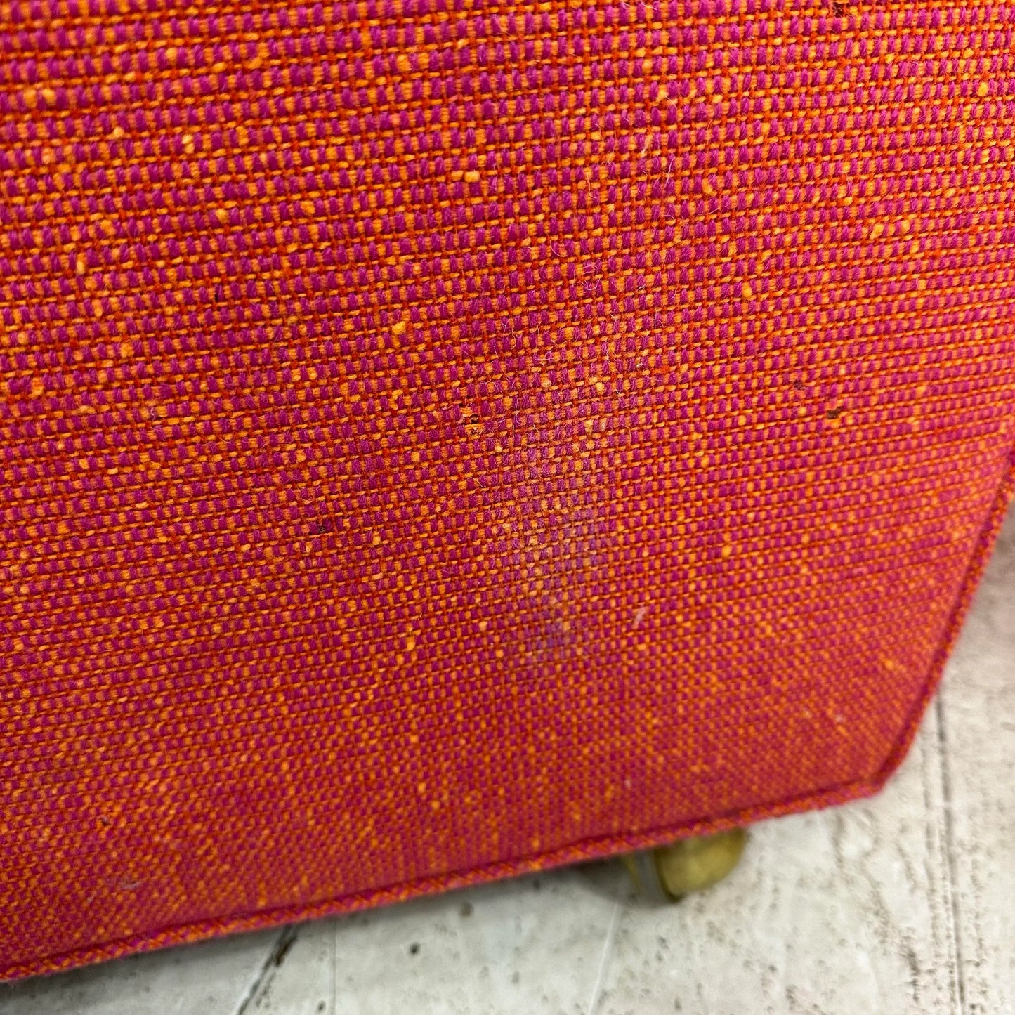 Pair of Red Edward Wormley for Dunbar Lounge Chairs With Ottoman