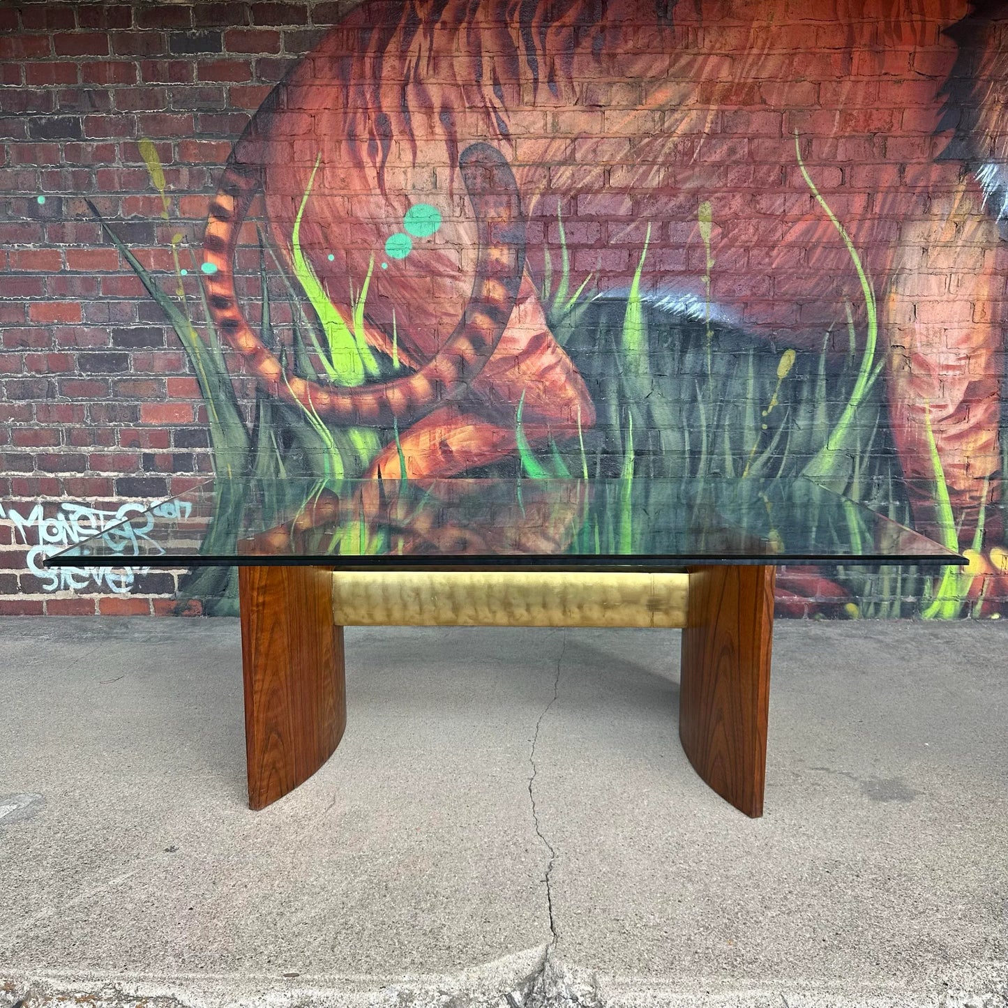 Amazing Kagan Style Glass Top Dining Table