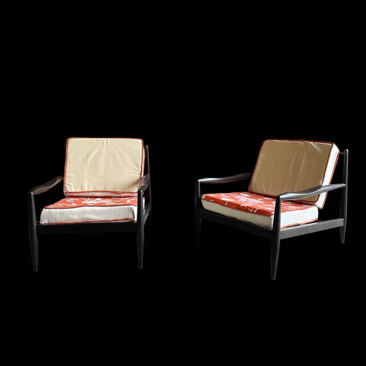 Mid Century Adrian Pearsall for Craft Associates Spindle Back Lounge Chairs, Unmarked - a Pair