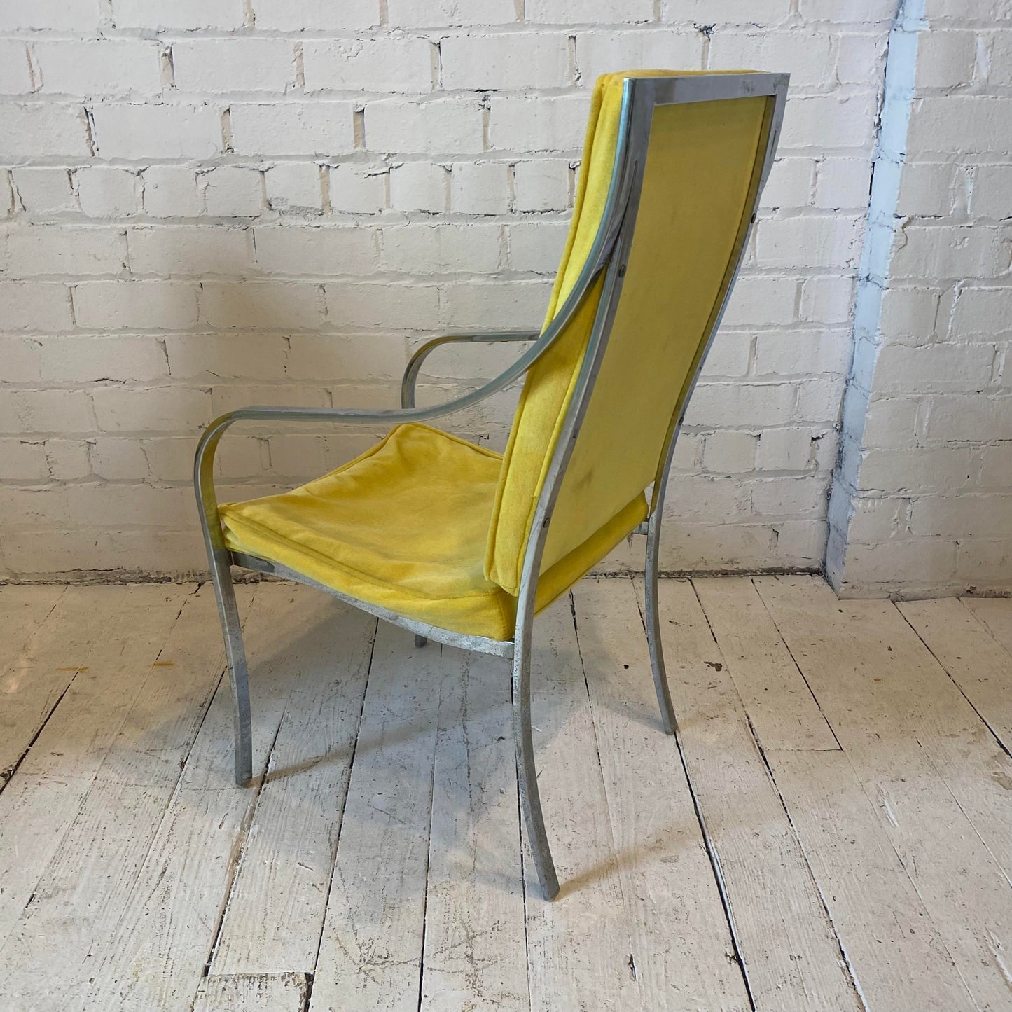 Mid 20th Century Yellow and Chrome Dining Chairs in the Style of Milo Baughman - Set of 4