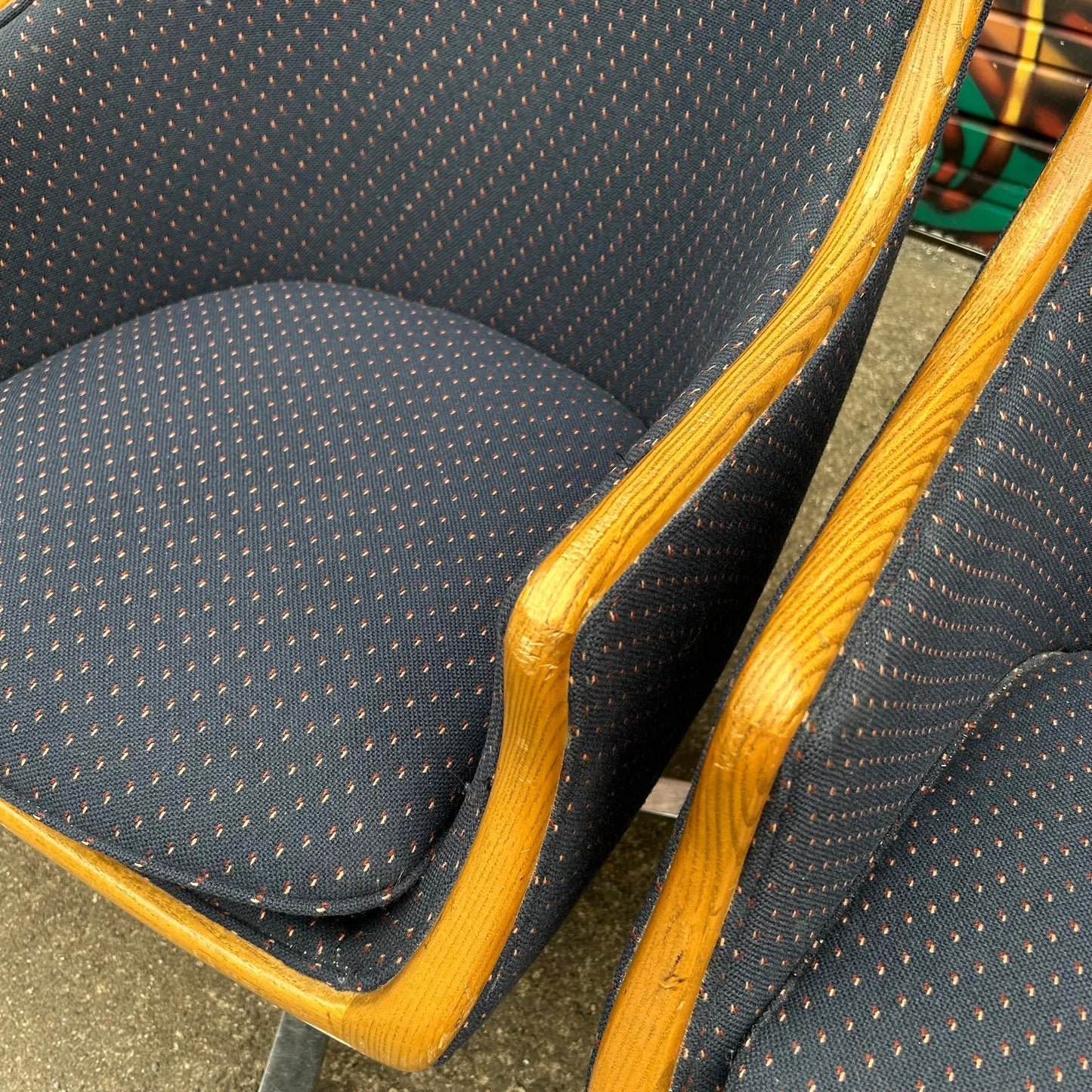 Set of 5 Ward Bennet Office Chairs Bentwood Stainless Polished Base