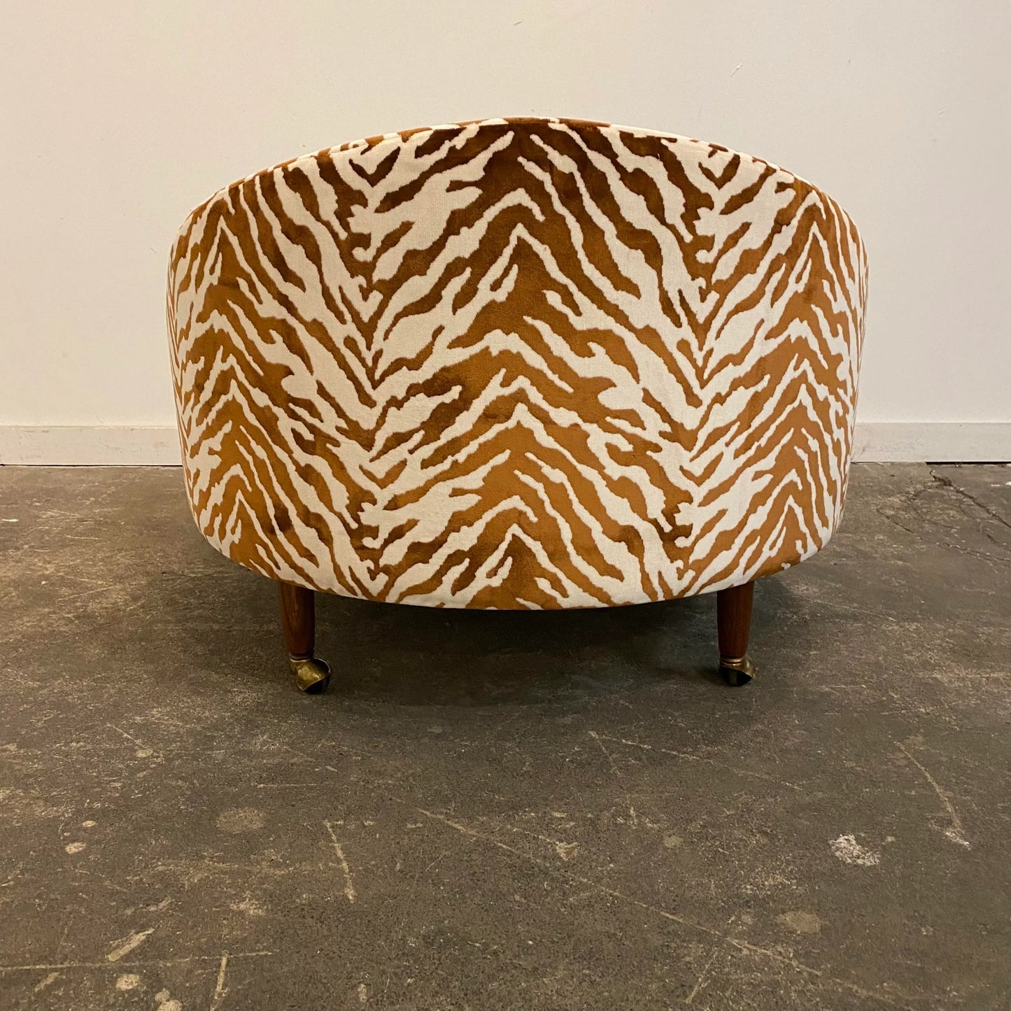 Adrian Pearsall Havana Chaise Lounges Reupholstered Zebra Chair on Casters