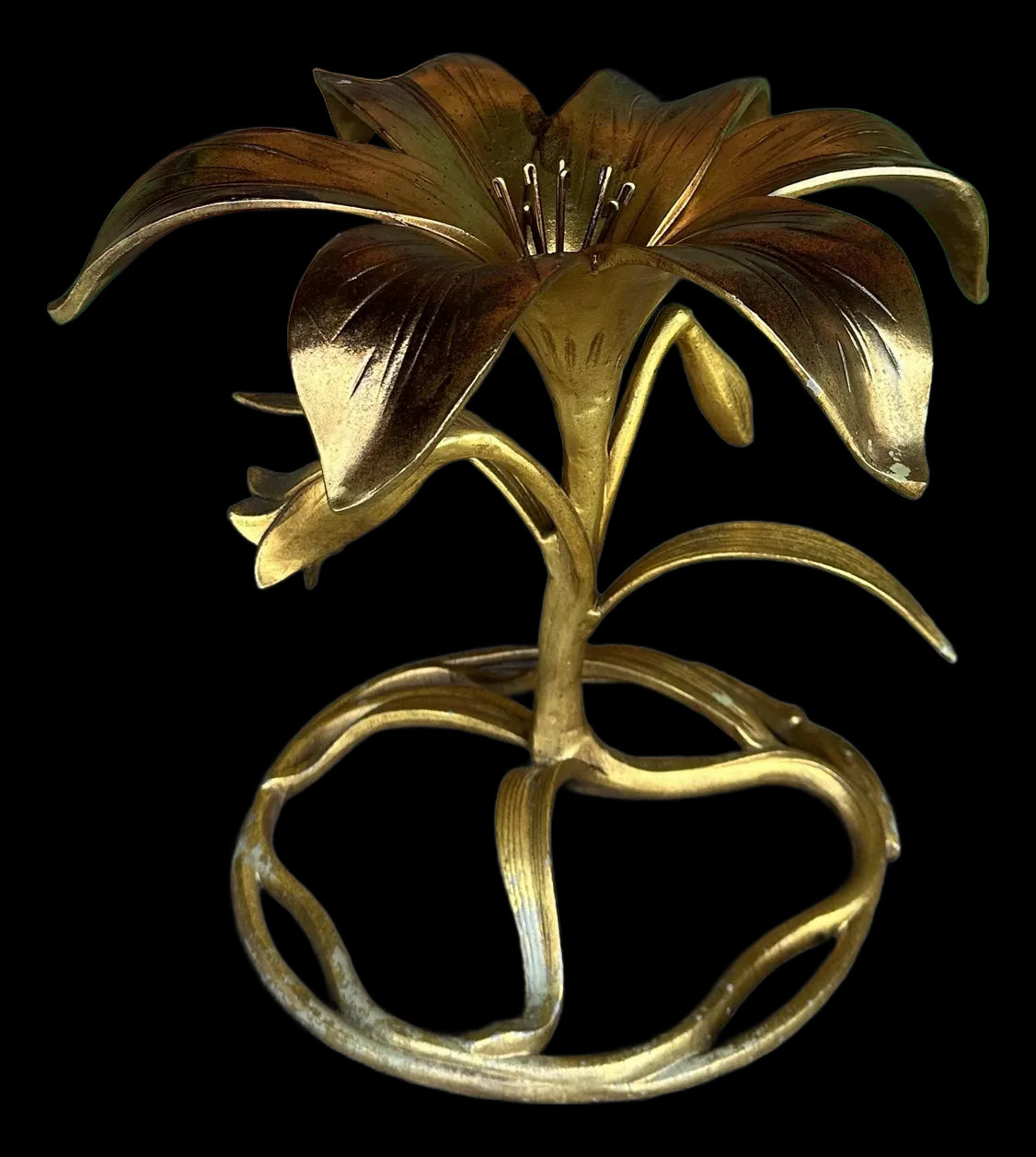 Mid Century Modern Drexel "Arthur Court" Lily Gilded Cast Aluminum Side Table