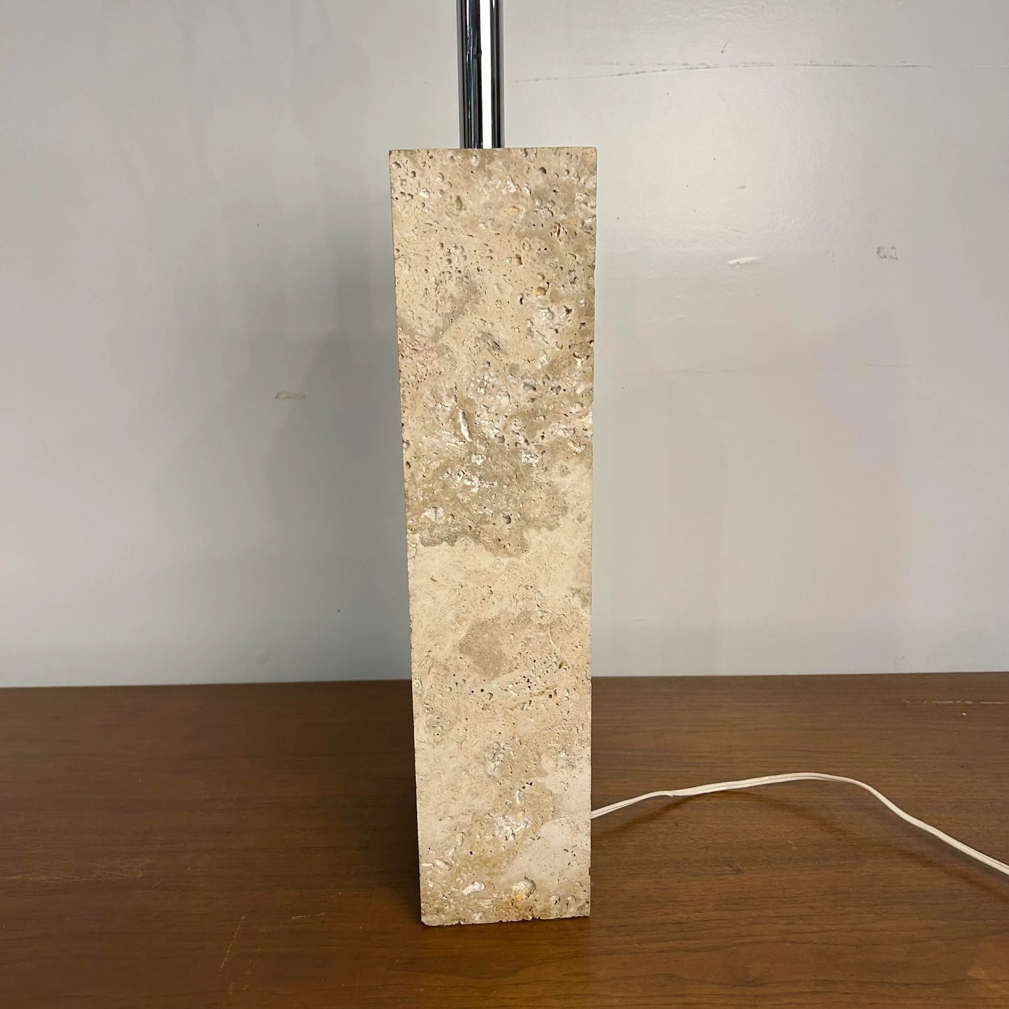 Robsjohn Gibbings Style Travertine Marble Table Lamp