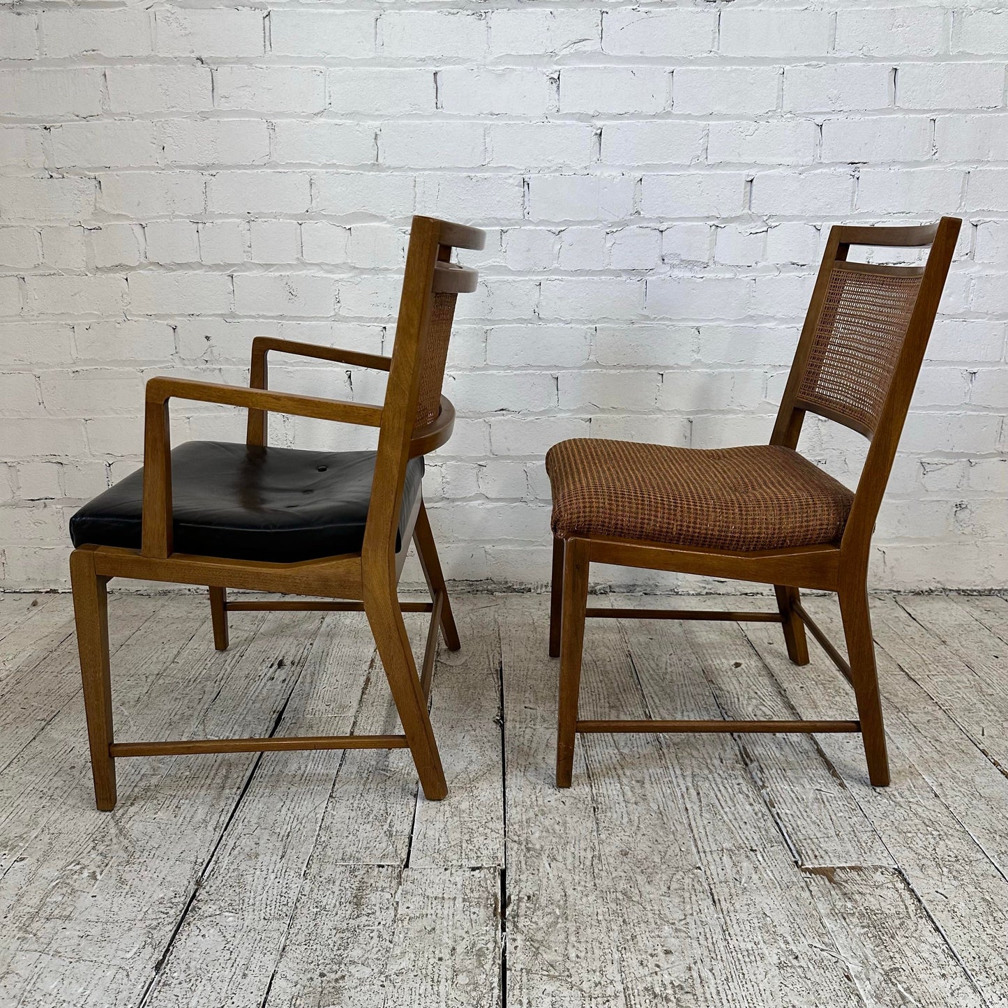 Set of 6 Cane Backed Dining Chairs 2 Arms 4 Side