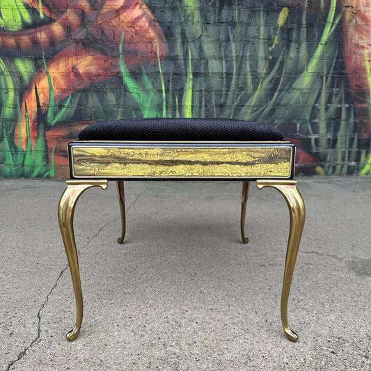 Acid Etched Mastercraft Ottoman by Bernhard Rohne Mid-Century Modern