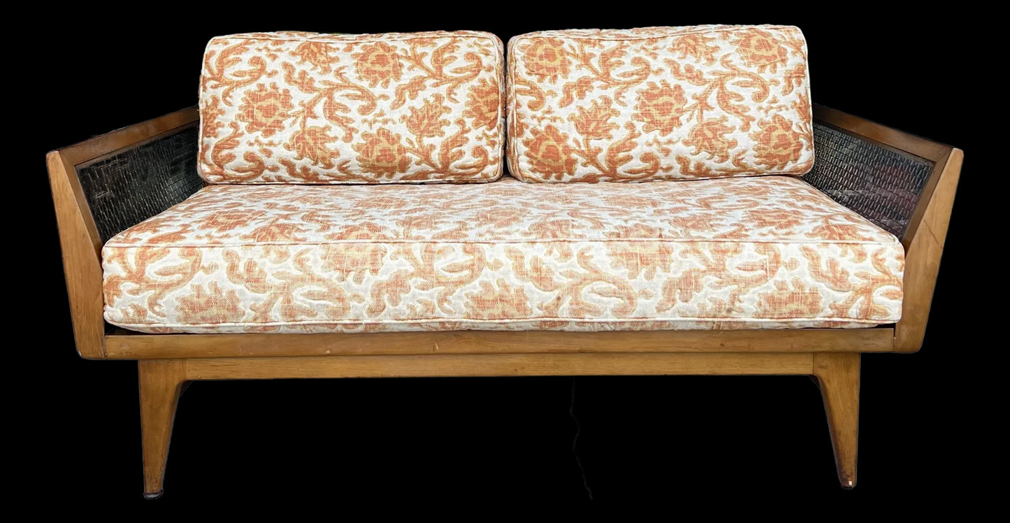 Mid Century Modern Bertha Schaeffer Sofa for Singer & Sons Loveseat