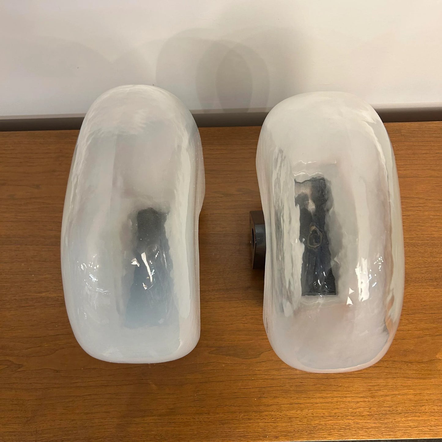 Pair of Vetri Murano Glass Wall Sconce Lights by Roberto Pamio