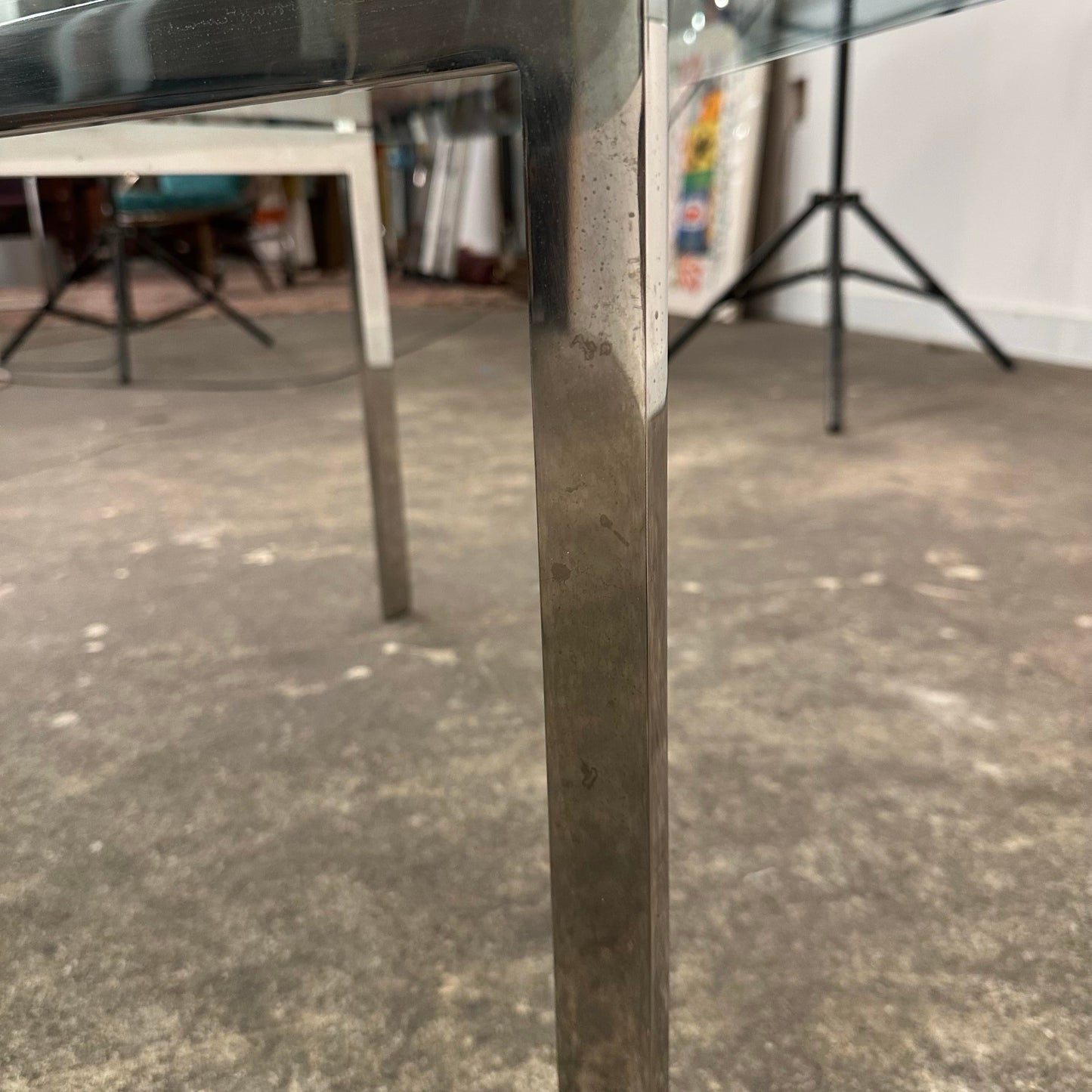 Knoll Glass Barcelona Coffee Table by Mies Van Der Rohe