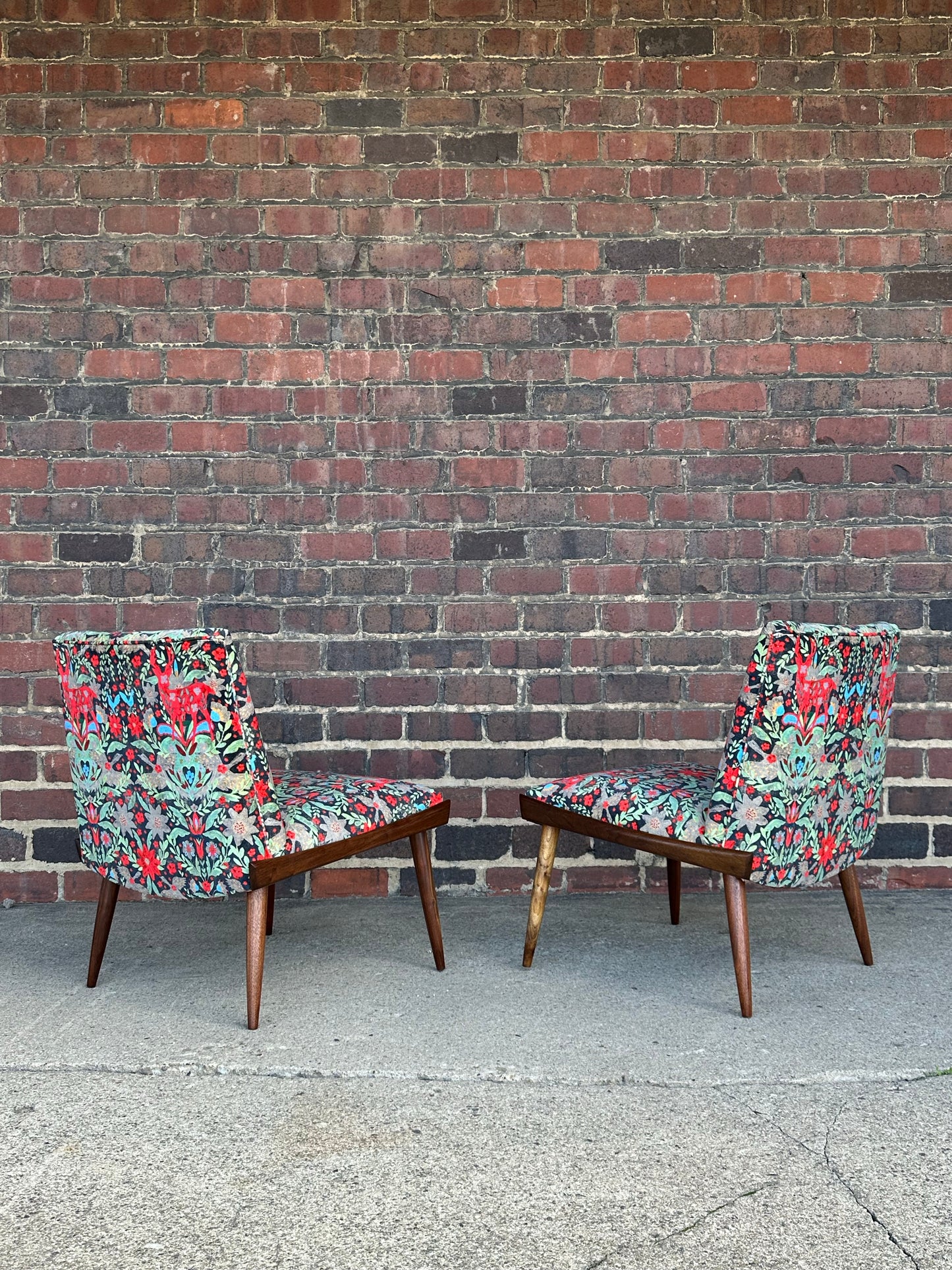 Pair of Kroehler Slipper Chairs Mind the Gap Fabric