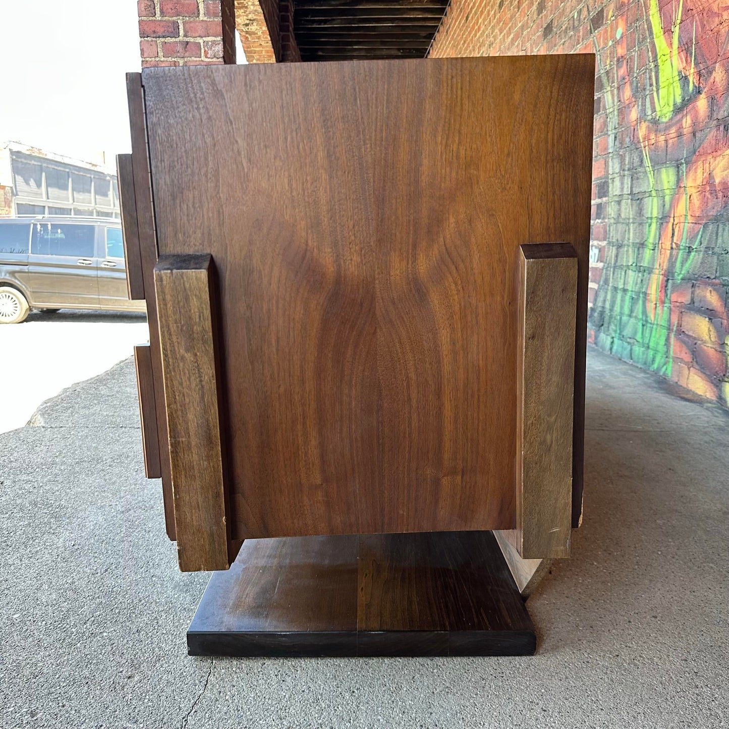 Mid Century Modern Brutalist Walnut Credenza