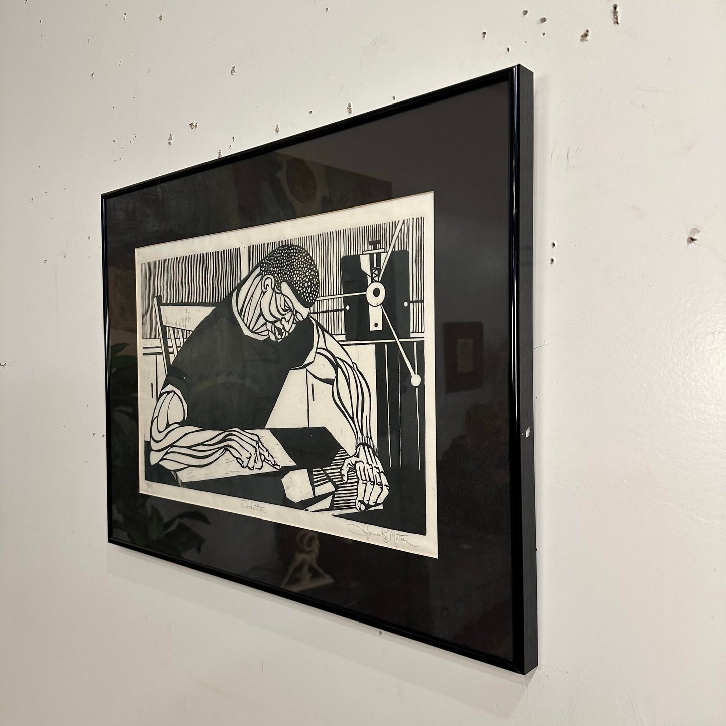 James Mateer Relief Wood Cut Print "Wood Cutter" 7/25