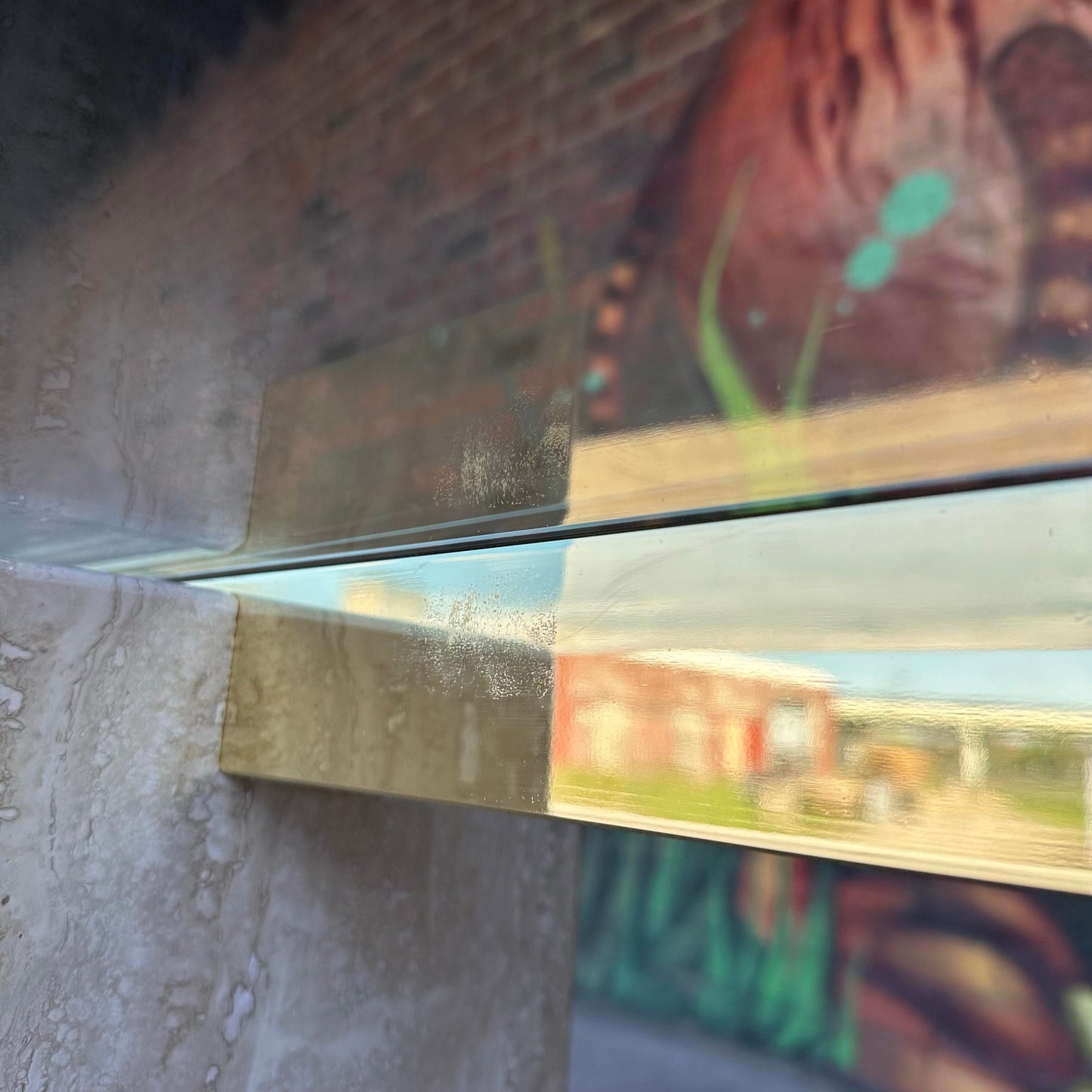 Artedi Marble and Brass Console Table