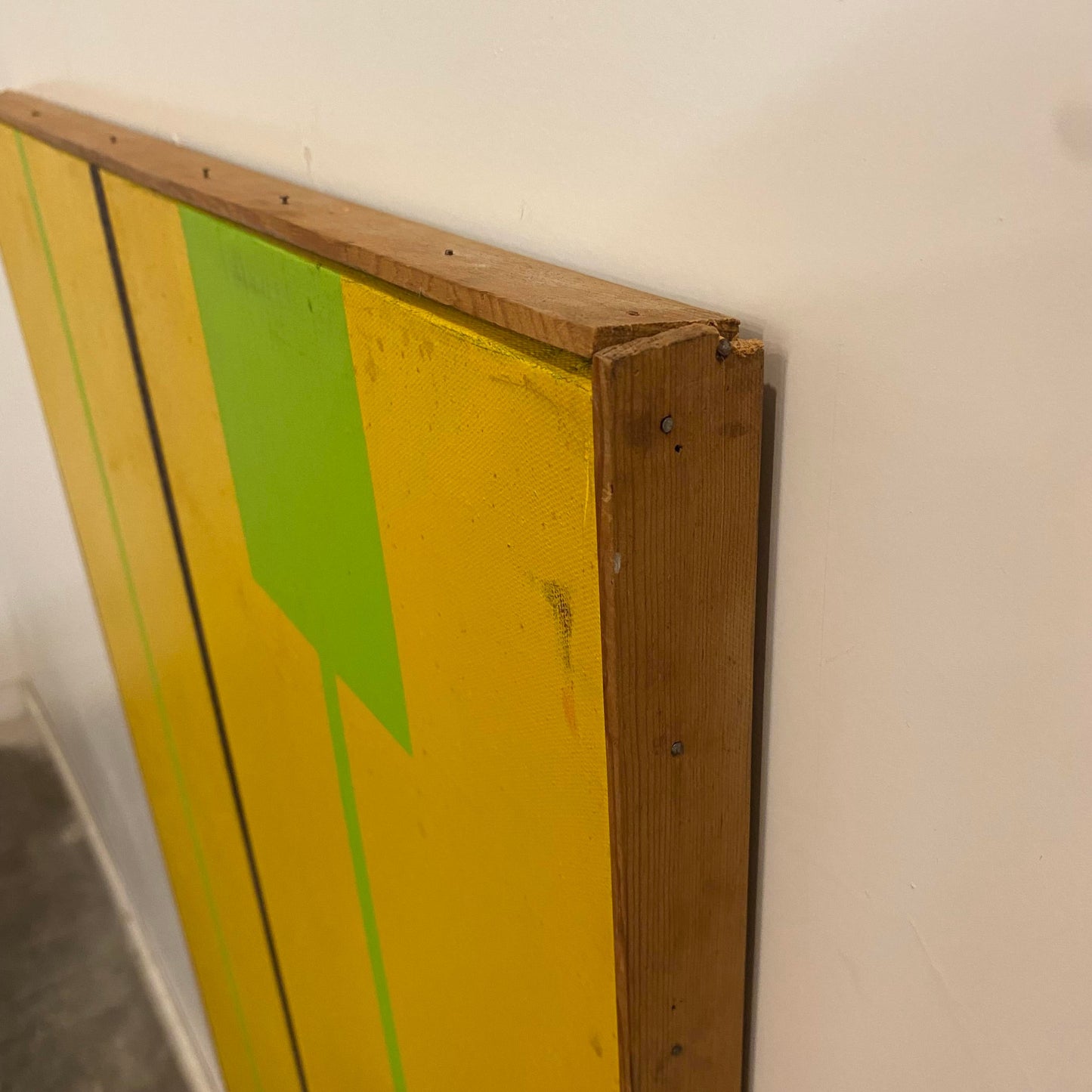 Mid 20th Century Minimalist Geometric Painting, Framed