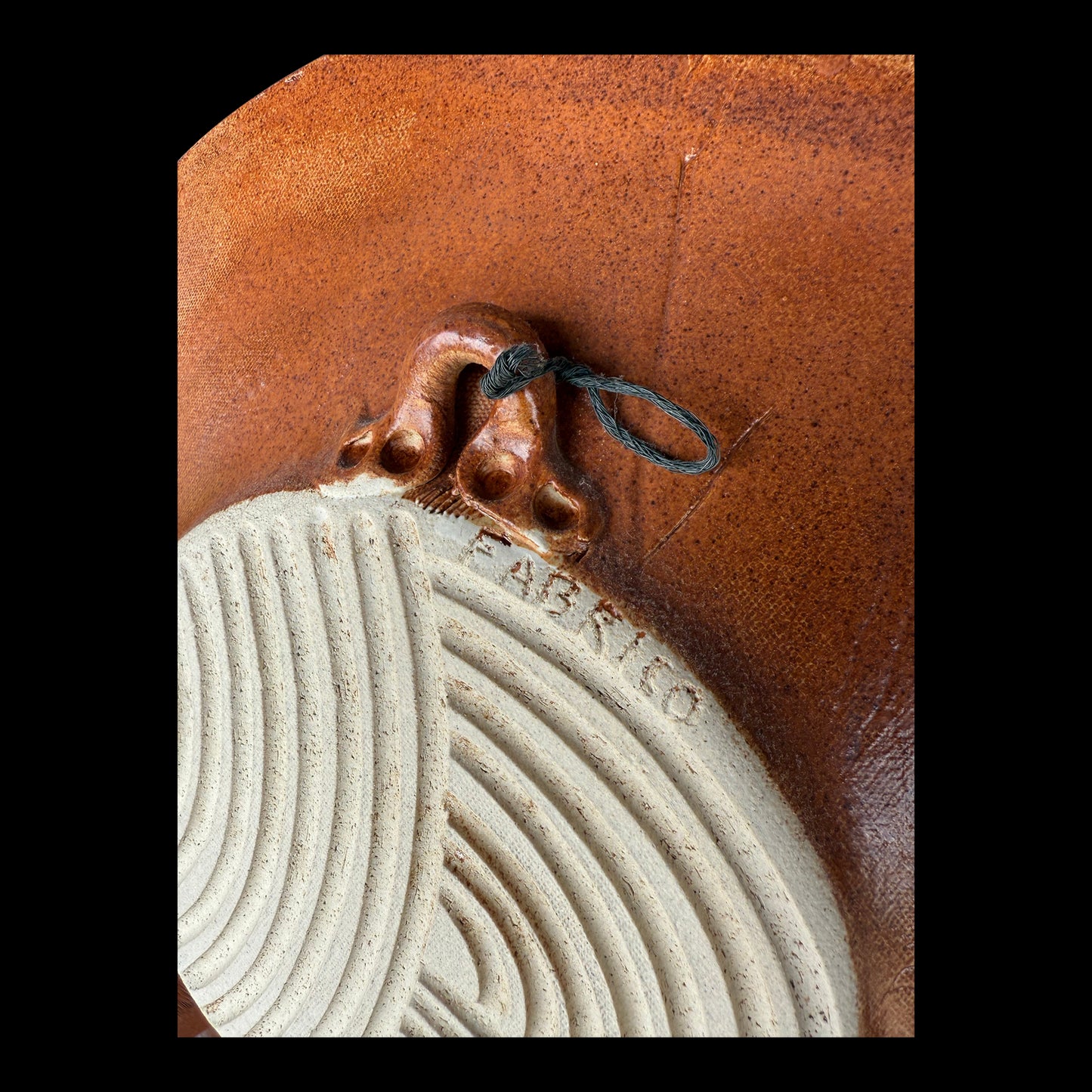 Stephen Fabrico Signed Ceramic Charger / Footed Bowl Wall Hanging Ready.