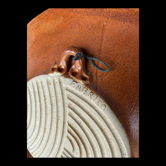 Stephen Fabrico Signed Ceramic Charger / Footed Bowl Wall Hanging Ready.