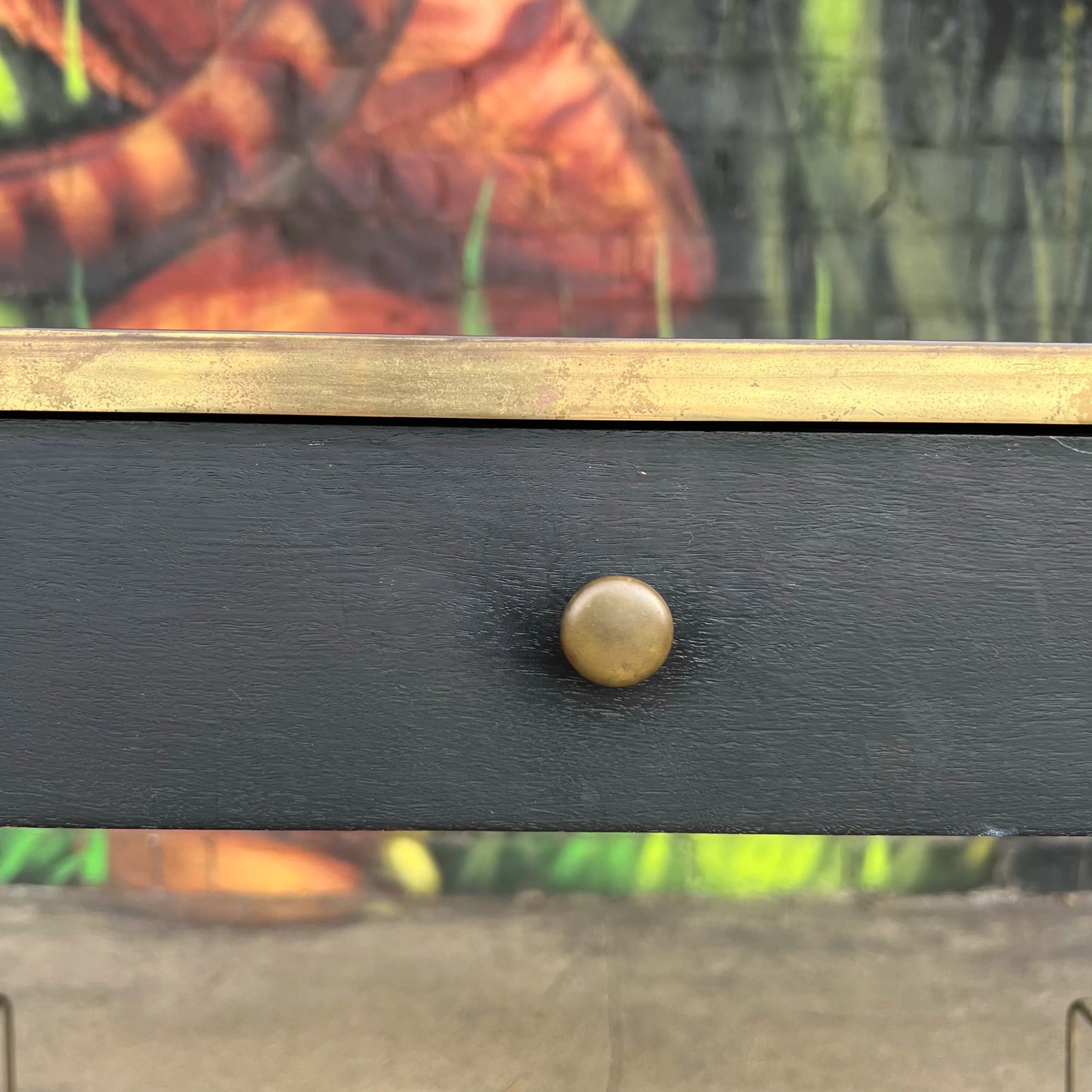 Mid Century Modern Brass and Glass Bar Cart Possible Harvey Probber